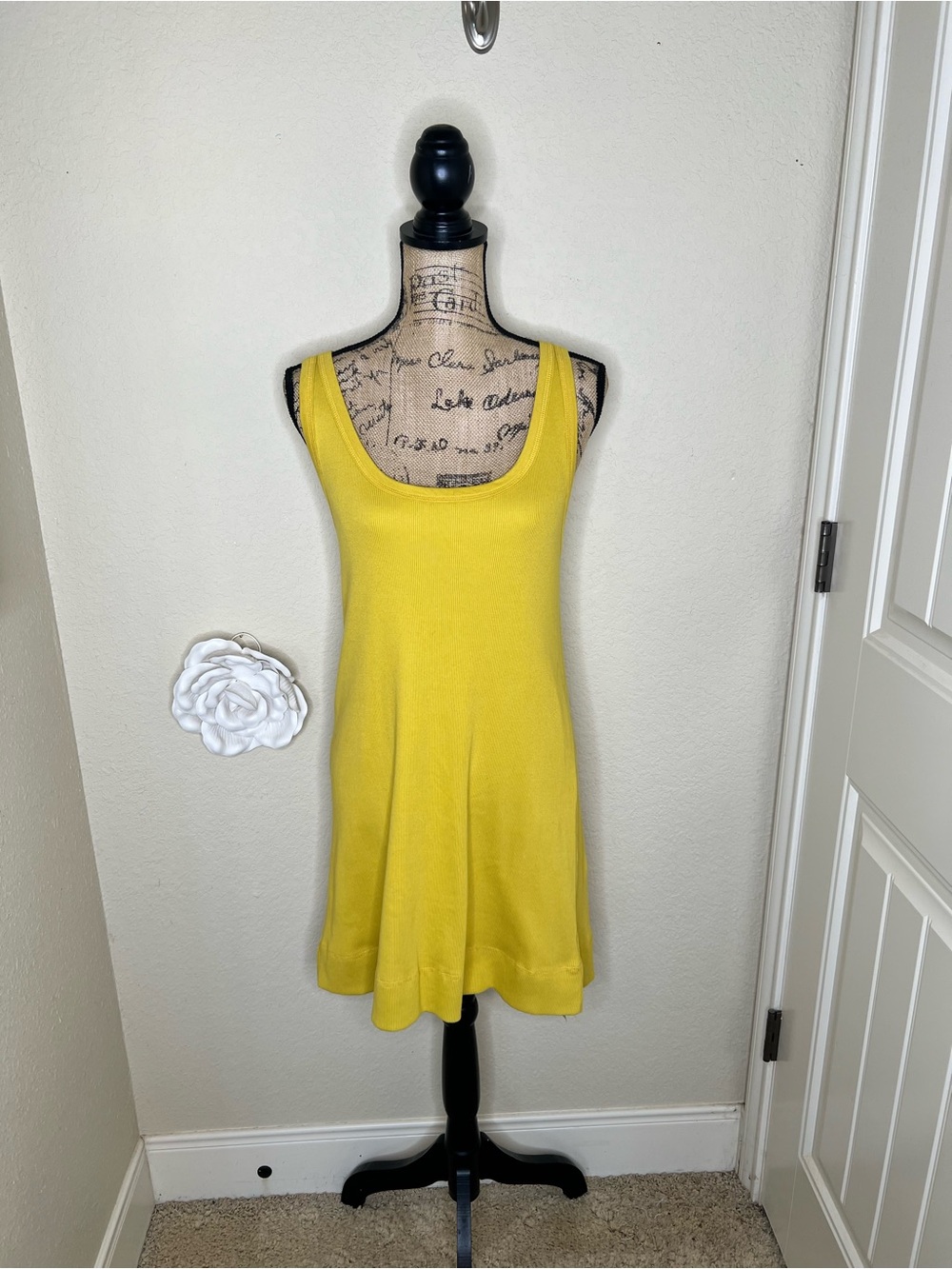 NTM: Free People FP Beach Ribbed Tank Mini Dress Bamboo Gold NWT S